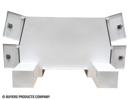 Buyers Products 85-in x 55-in x 48-in Gloss White Steel L-Pack Truck Tool Box Series with Offset Floor - BP855548W
