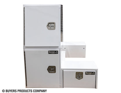 Buyers Products 85-in x 55-in x 48-in Gloss White Steel L-Pack Truck Tool Box Series with Offset Floor - BP855548W