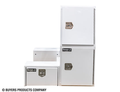 Buyers Products 85-in x 55-in x 48-in Gloss White Steel L-Pack Truck Tool Box Series with Offset Floor - BP855548W