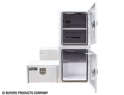 Buyers Products 85-in x 55-in x 48-in Gloss White Steel L-Pack Truck Tool Box Series with Offset Floor - BP855548W
