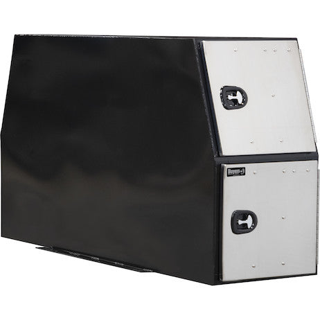 Buyers Products 85-in x 59-in x 24-in Flat Floor Black Steel Backpack Truck Box with Stainless Steel Doors - BP855924BSST