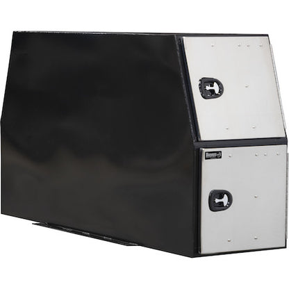 Buyers Products 85-in x 59-in x 24-in Flat Floor Black Steel Backpack Truck Box with Stainless Steel Doors - BP855924BSST