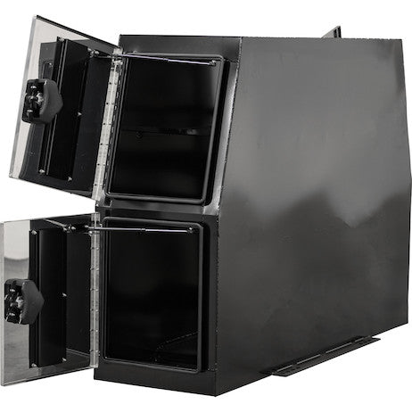 Buyers Products 85-in x 59-in x 24-in Flat Floor Black Steel Backpack Truck Box with Stainless Steel Doors - BP855924BSST