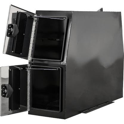 Buyers Products 85-in x 59-in x 24-in Flat Floor Black Steel Backpack Truck Box with Stainless Steel Doors - BP855924BSST