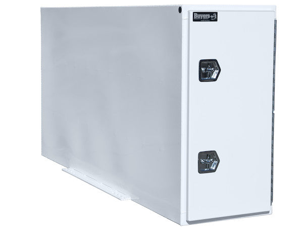 Buyers Products White Steel Straight Side Backpack Truck Box - T-HANDLE Latch - BP964824W