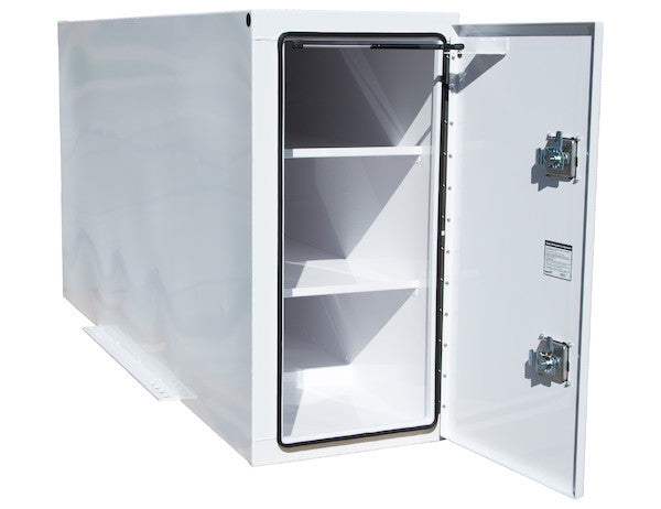 Buyers Products White Steel Straight Side Backpack Truck Box - T-HANDLE Latch - BP964824W