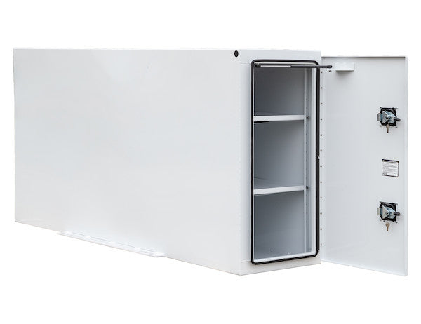 Buyers Products White Steel Straight Side Backpack Truck Box - T-HANDLE Latch - BP964824W