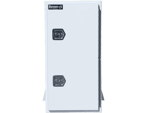 Buyers Products White Steel Straight Side Backpack Truck Box - T-HANDLE Latch - BP964824W