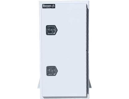 Buyers Products White Steel Straight Side Backpack Truck Box - T-HANDLE Latch - BP964824W