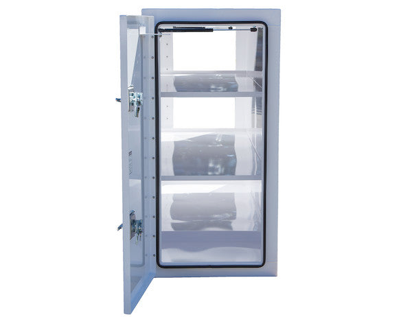 Buyers Products White Steel Straight Side Backpack Truck Box - T-HANDLE Latch - BP964824W