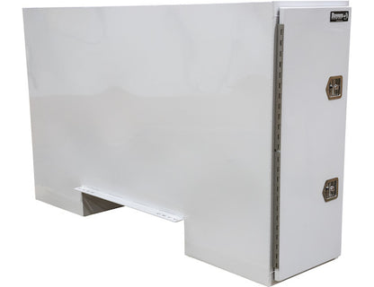 Buyers Products 57x24x96-in Straight Side White Steel Backpack Truck Tool Box - 11.26-In Offset Floor - BP965724W