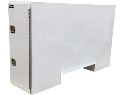Buyers Products 57x24x96-in Straight Side White Steel Backpack Truck Tool Box - 11.26-In Offset Floor - BP965724W