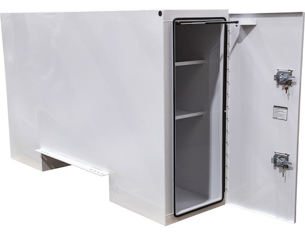 Buyers Products 57x24x96-in Straight Side White Steel Backpack Truck Tool Box - 11.26-In Offset Floor - BP965724W