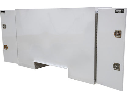 Buyers Products 57x24x96-in Straight Side White Steel Backpack Truck Tool Box - 11.26-In Offset Floor - BP965724W
