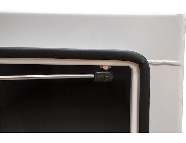 Buyers Products 57x24x96-in Straight Side White Steel Backpack Truck Tool Box - 11.26-In Offset Floor - BP965724W