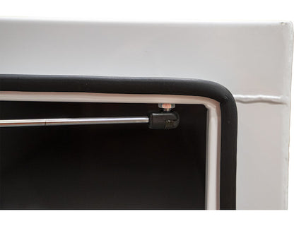 Buyers Products 57x24x96-in Straight Side White Steel Backpack Truck Tool Box - 11.26-In Offset Floor - BP965724W