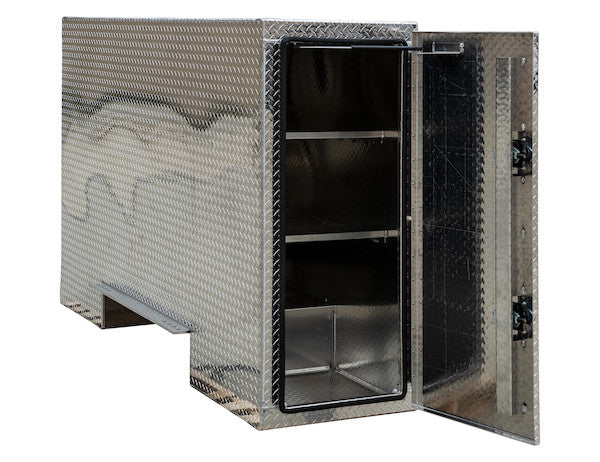 Buyers Products 57x24x96-in Straight Side Diamond Tread Aluminum Backpack Truck Tool Box - 9x42-In Offset Floor - BP965724