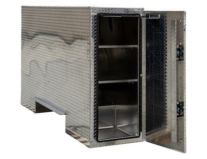 Buyers Products 57x24x96-in Straight Side Diamond Tread Aluminum Backpack Truck Tool Box - 9x42-In Offset Floor - BP965724
