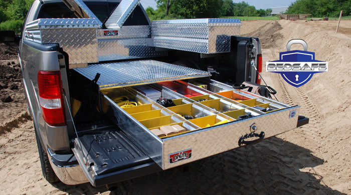 BedSafe Aluminum Floor Drawers - Drawer Width: 30-in | Drawer Length: 48-in | Drawer Height: 9.5-in | Color: Aluminum