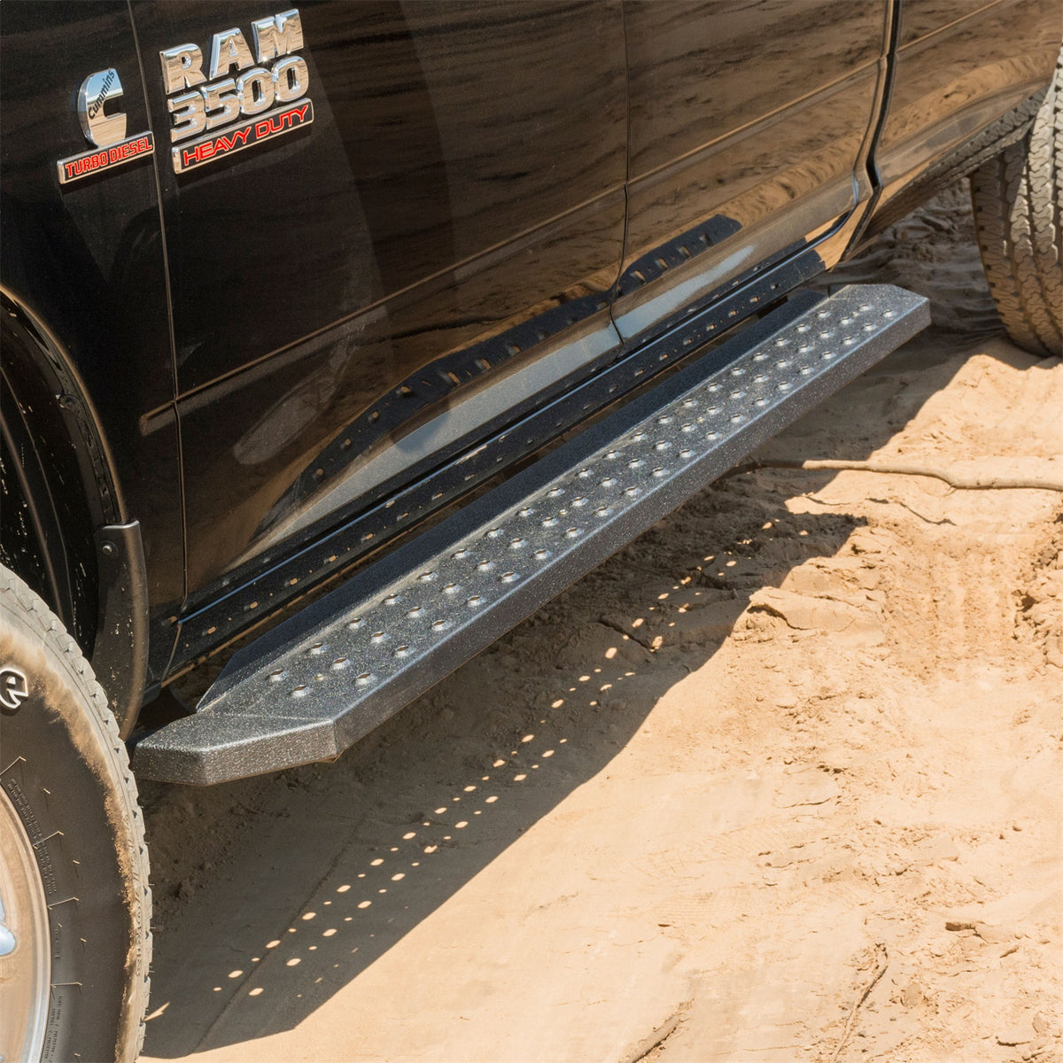 ARIES RidgeStep 6-1/2-in x 85-in Black Steel Running Boards (No Brackets) for Chevrolet/GMC/Dodge/RAM/Ford/Nissan/Toyota (2005-2026) - C2885
