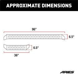 ARIES RidgeStep 6-1/2-in x 96-in for Ford/Freightliner/Mercedes-Benz/RAM (2007-2026) - C3696