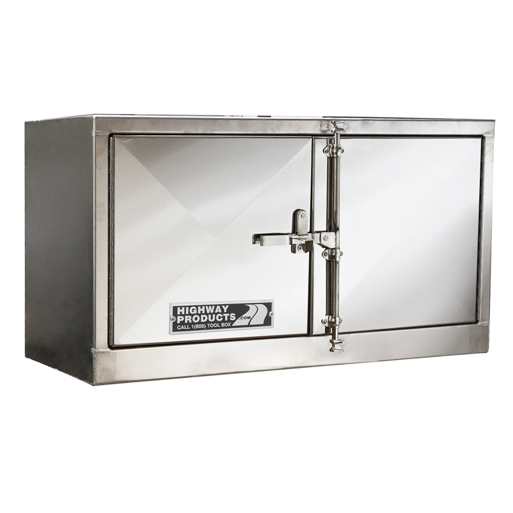 Highway Products 36 x 18 x 18-in. Aluminum Right Hand Double Door Semi Box, Bar Lock - 0212-028