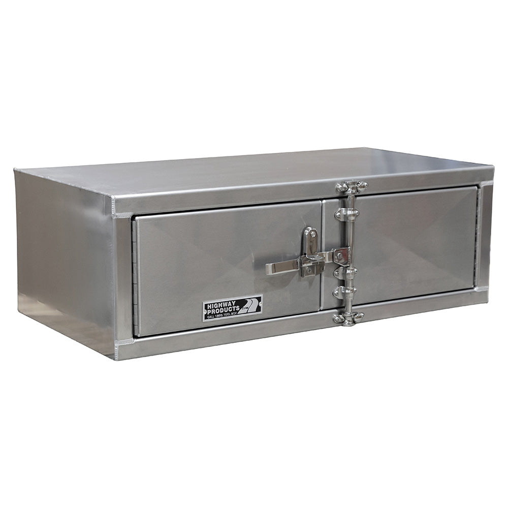 Highway Products 36 x 24 x 24-in. Aluminum Right Hand Double Door Semi Box, Bar Lock - 0212-035