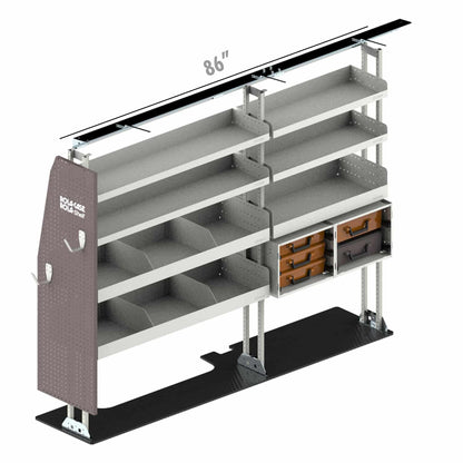 Rola-Case Electrical Bin Package for Ford Transit - 130-in WB - Mid Roof