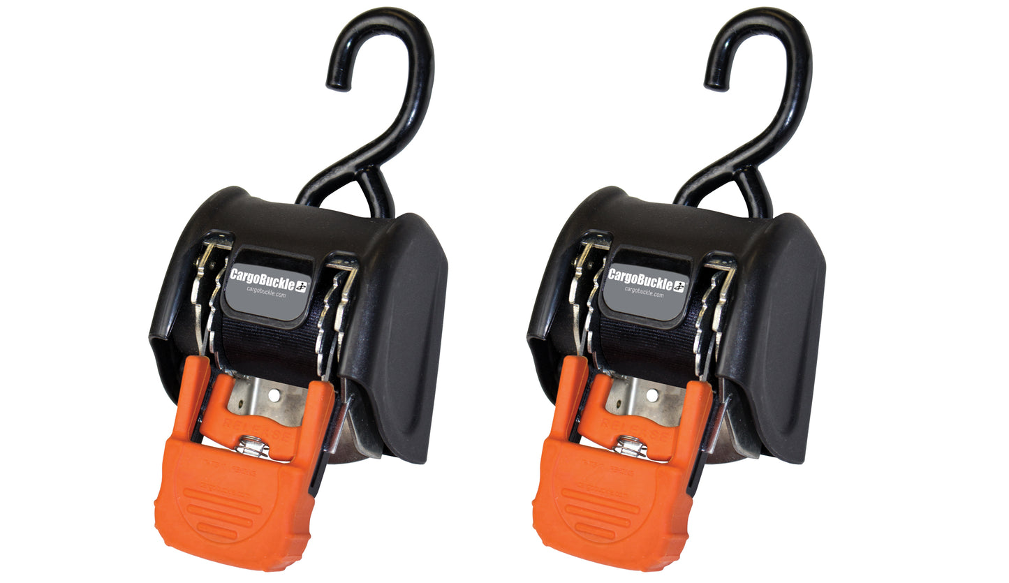 2″ CargoBuckle [G3] Retractable Ratchet Tie-Down System (2 Pack)