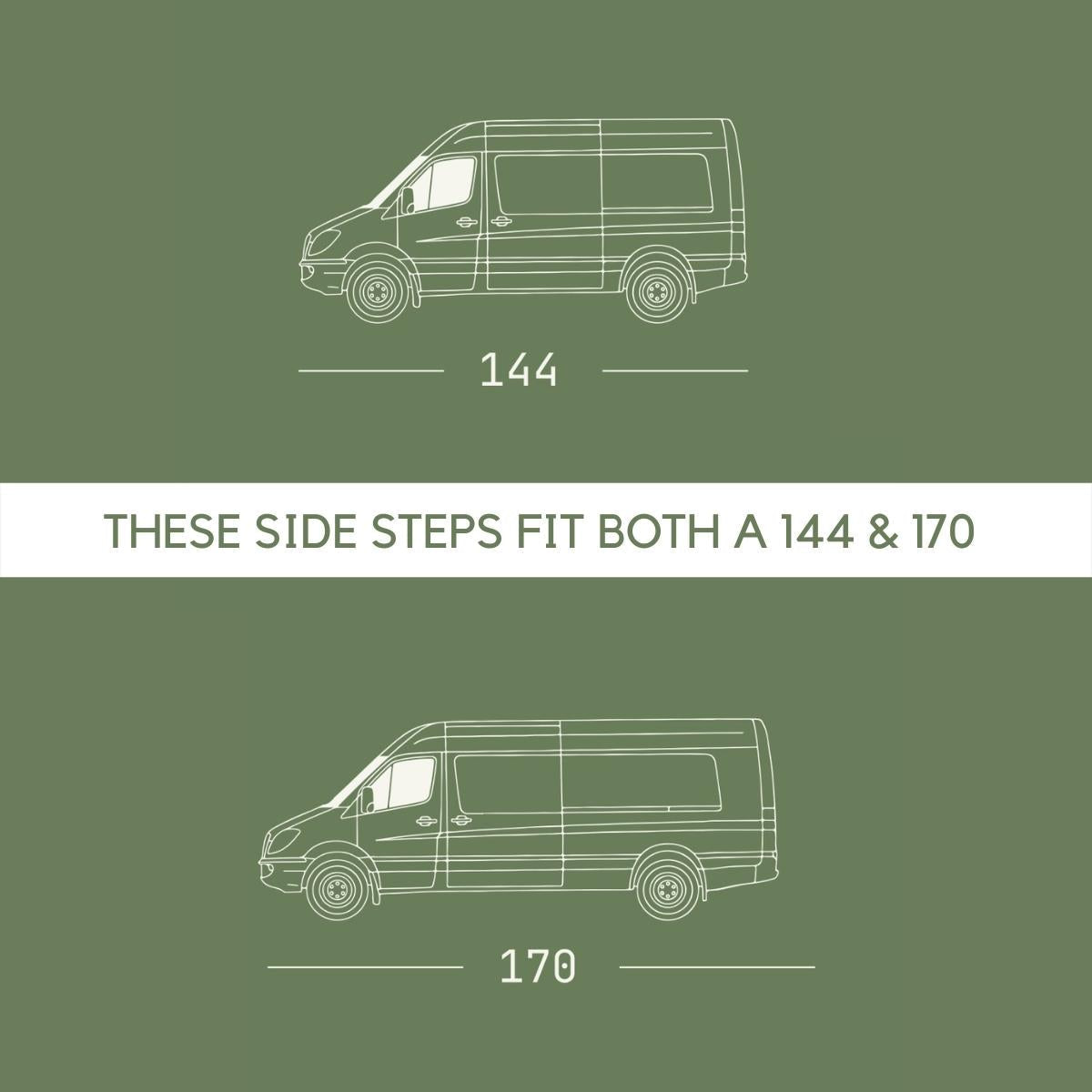 Vanspeed Side Steps - Driver & Passenger for Mercedes Sprinter 144/170 (2008+) - VNSPD-005