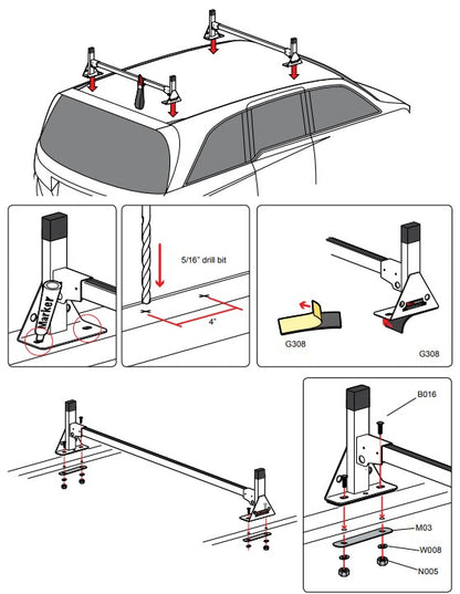 Vantech H1 Universal Ladder Roof Rack
