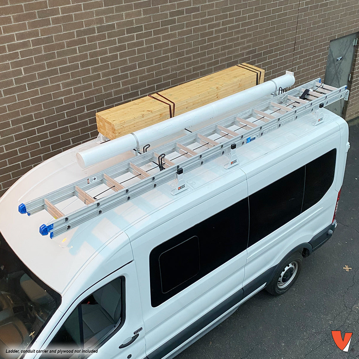 Vantech H1 Ladder Roof Rack for Ford Transit Cargo Vans