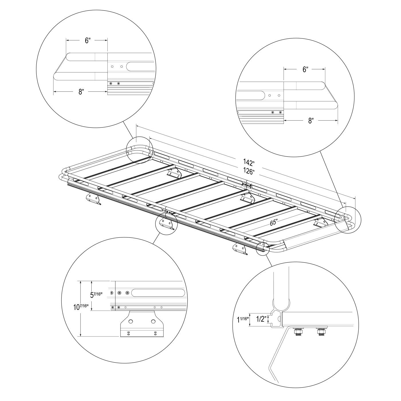 Vantech H2.1 Roof Rack for Ford Econoline (E-Series) Vans