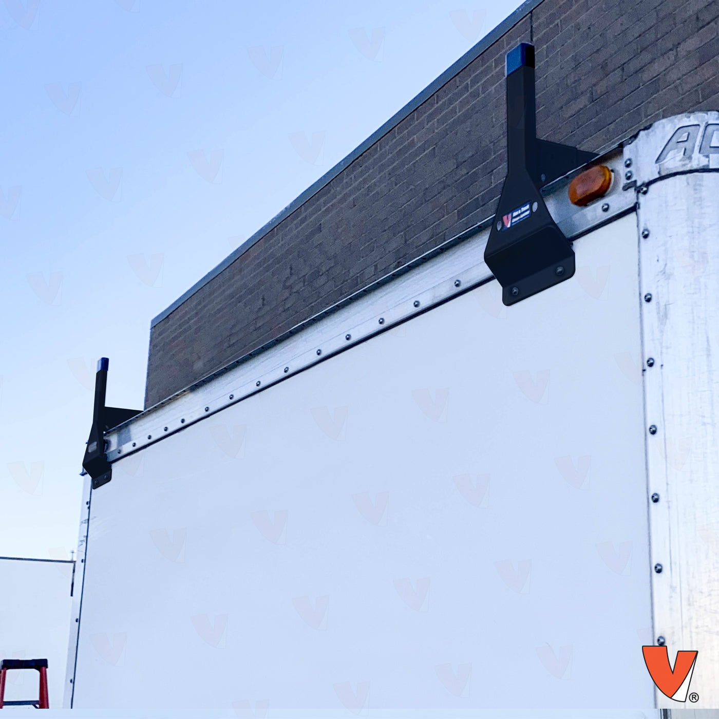 Vantech H1 Ladder Roof Rack for Trailers & Box Trucks - Mount Type: Top Mount | System Width: 94-in to 102-in | System: 3-Bar Rack | Material: Aluminum | Color: Black
