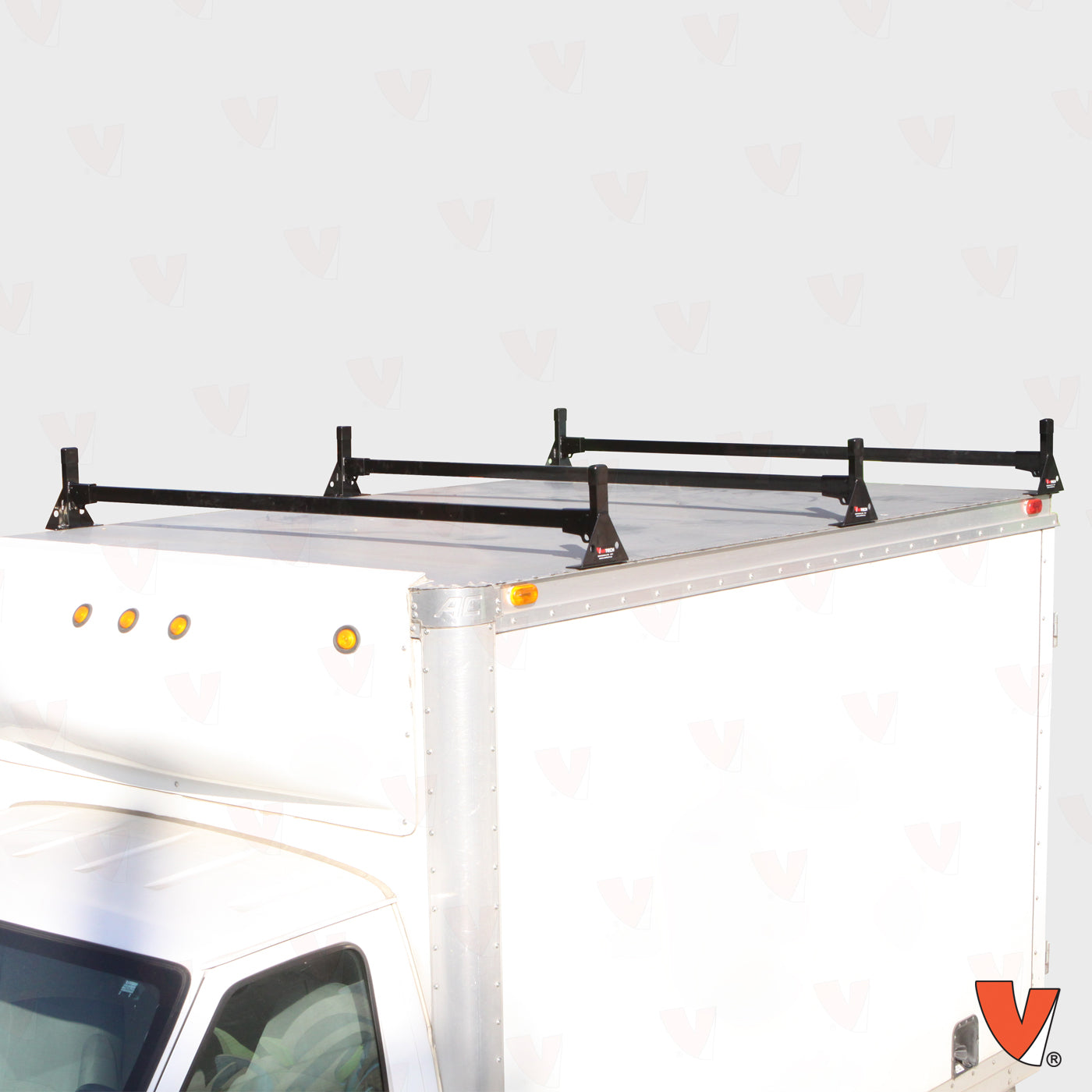 Vantech H1 Ladder Roof Rack for Trailers & Box Trucks - Mount Type: Top Mount | System Width: 82-in to 90-in | System: 3-Bar Rack | Material: Steel | Color: Black