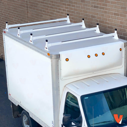Vantech H1 Ladder Roof Rack for Trailers & Box Trucks - Mount Type: Top Mount | System Width: 82-in to 90-in | System: 4-Bar Rack | Material: Aluminum | Color: White