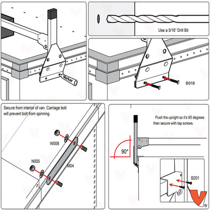 Vantech H1 Ladder Roof Rack for Trailers & Box Trucks