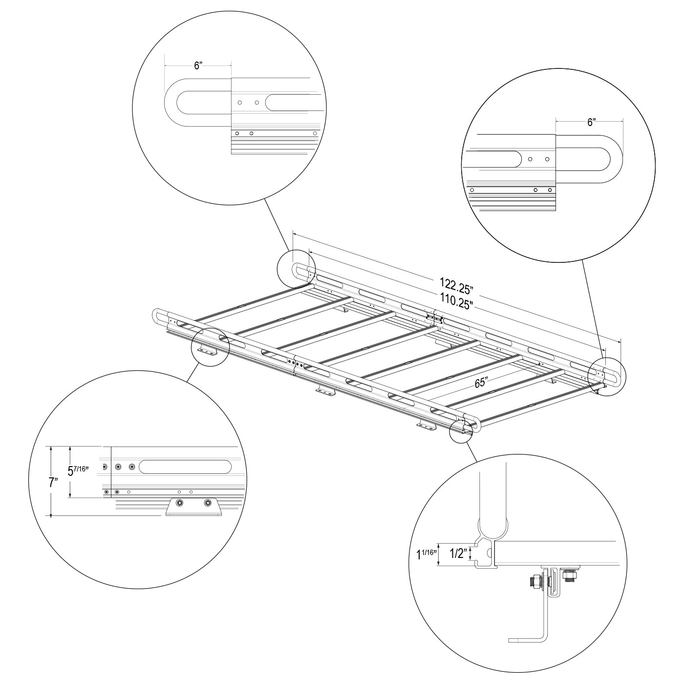 Vantech H2.1 Roof Rack for RAM ProMaster