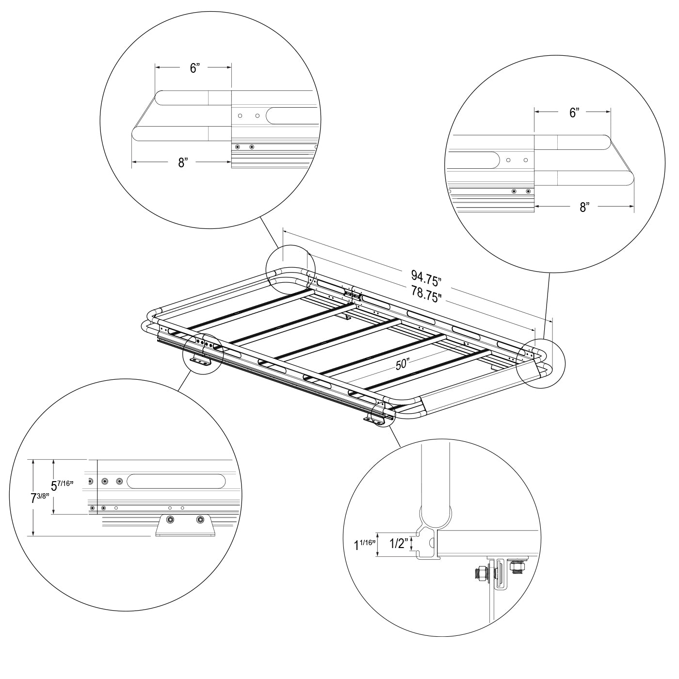 Vantech H2.1 Roof Rack for RAM ProMaster City