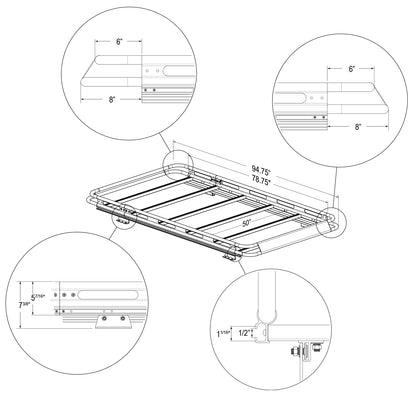 Vantech H2.1 Roof Rack for RAM ProMaster City