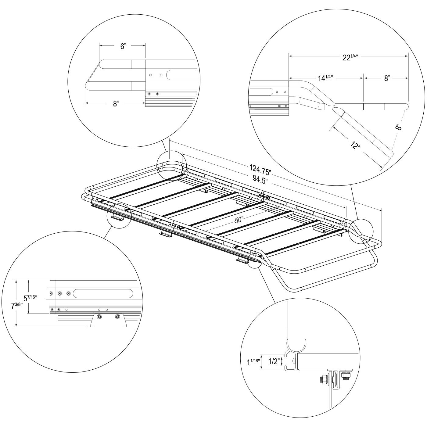 Vantech H2.1 Roof Rack for RAM ProMaster City