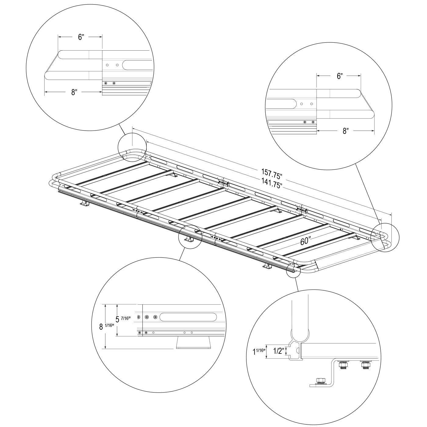 Vantech H2.1 Roof Rack for Mercedes Sprinter