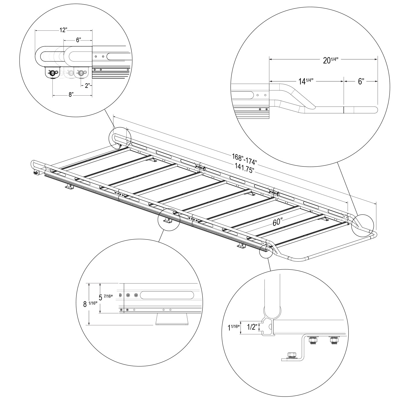 Vantech H2.1 Roof Rack for Mercedes Sprinter