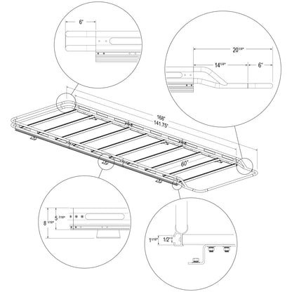 Vantech H2.1 Roof Rack for Mercedes Sprinter