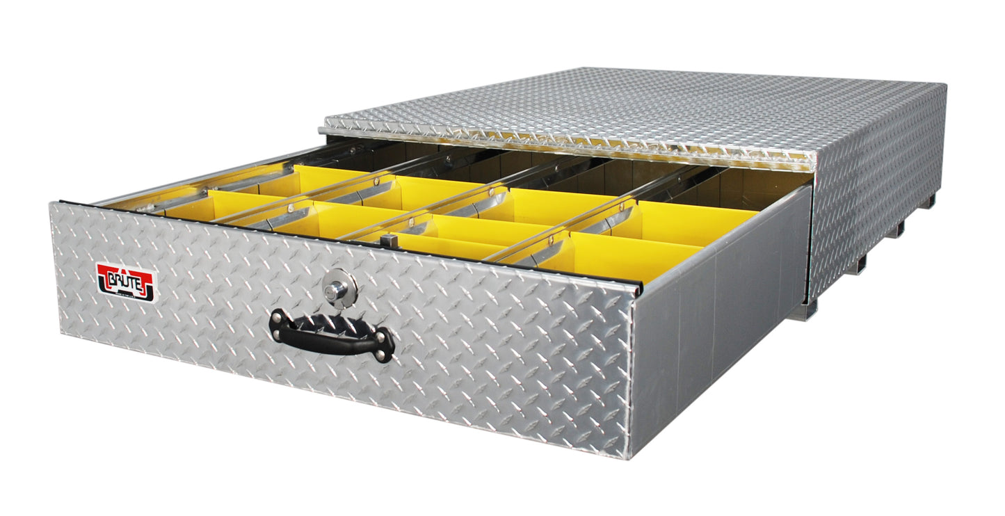 BedSafe Aluminum Floor Drawers - Drawer Width: 40-in | Drawer Length: 48-in | Drawer Height: 12-in | Color: Aluminum