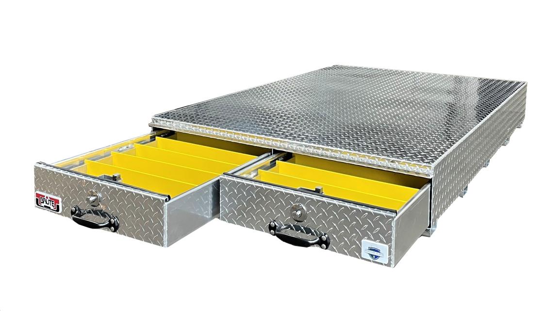 BedSafe Aluminum Floor Drawers - Drawer Width: 48-in | Drawer Length: 60-in | Drawer Height: 9.5-in | Color: Textured Black