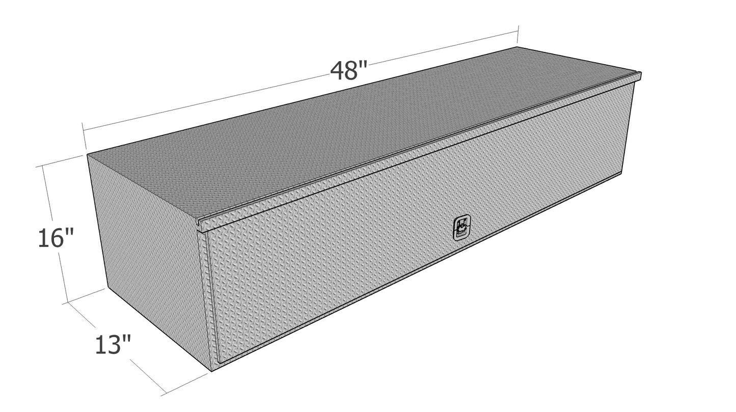 Brute HD Aluminum Top Mount Box - 48-in L x 13-in W x 16-in H - Aluminum - HTB48