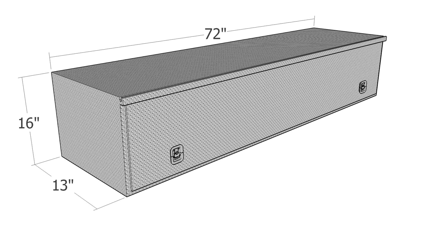 Brute HD Aluminum Top Mount Box - 72-in L x 13-in W x 16-in H - Aluminum - HTB72