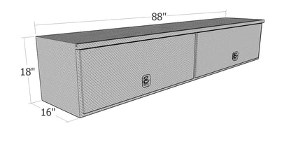 Brute HD Aluminum Top Mount Box - 88-in L x 16-in W x 18-in H - Aluminum - HTB88C