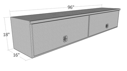 Brute HD Aluminum Top Mount Box - 96-in L x 16-in W x 18-in H - Aluminum - HTB96C